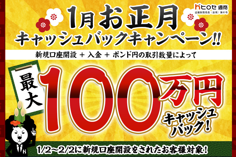 ヒロセ通商2025年お正月キャンペーン