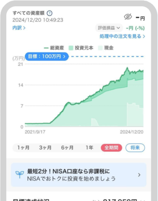 PayPay資産運用のHOME画面