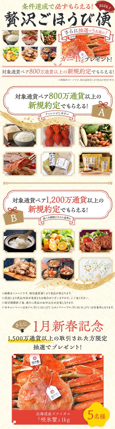 SBIFXトレード必ずもらえるキャンペーン1月