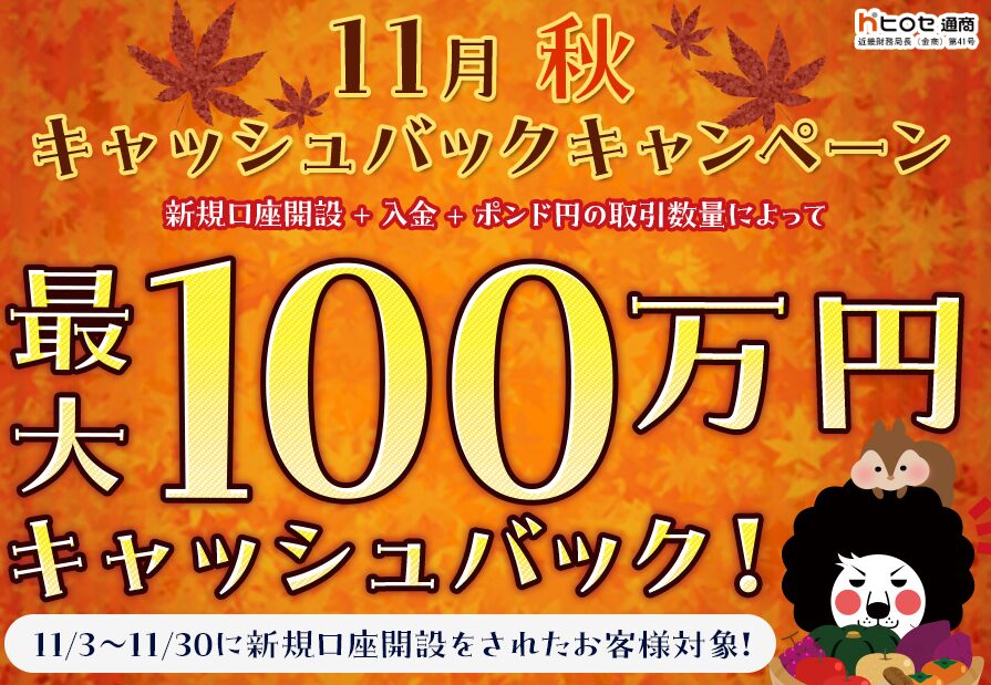 ヒロセ通商の11月のキャンペーン